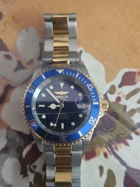 Invicta Two-Tone Blue Dial and Bezel Men's Watch